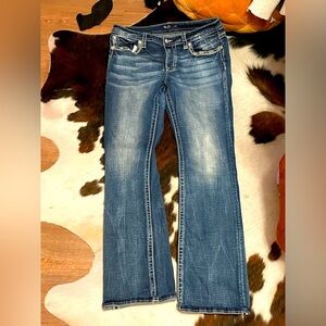 Miss Me Womens Boot Cut Jeans Western Mid Rise Size 34 Length 36